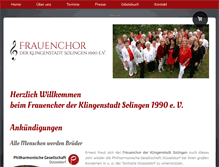 Tablet Screenshot of frauenchor-solingen.de